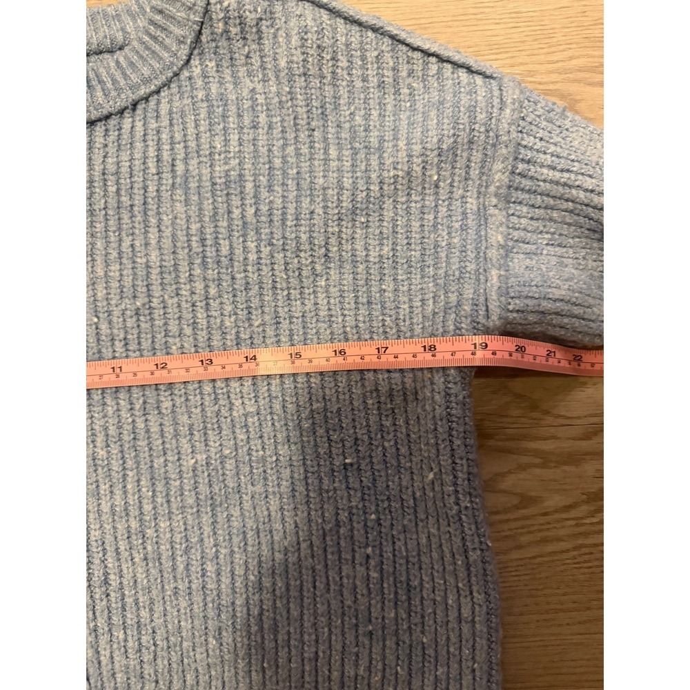 American Eagle Light Blue Textured Knit Crew Neck Sweater Women's Size S - Picture 6 of 7